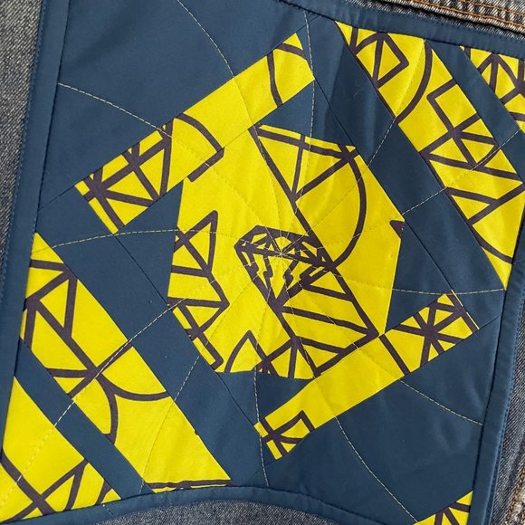 Denim Jacket with Original Patchwork Panel - Picture 2 of 11